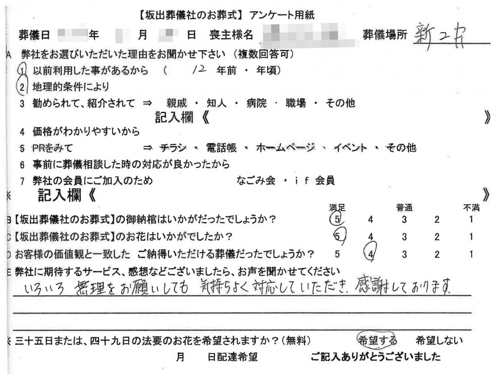 気持ちよく対応して頂き感謝しております。