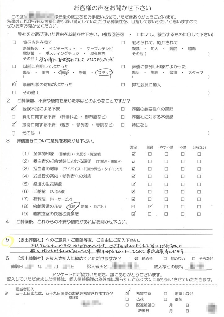 メモリアルコーナーがすごくありがたかったです。